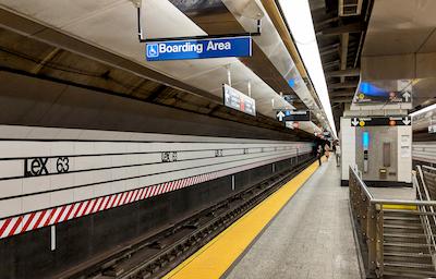 Designated boarding area on the subway platform