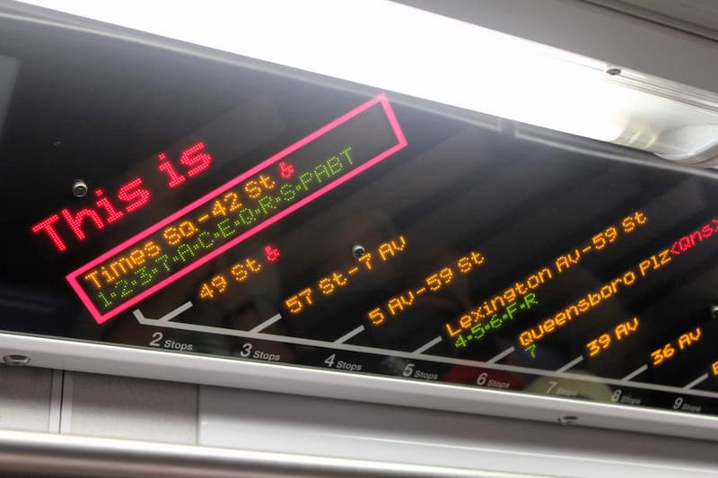 LED displays in the train