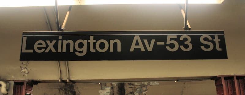 Station sign for Lexington Ave/53rd St.