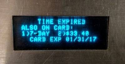MetroCard Reader displaying both unlimited time window and monetary value