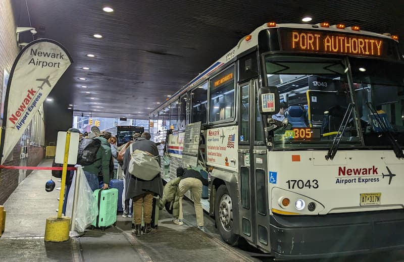 Newark Airport Express bus at Port Authority