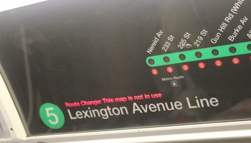 Route map displaying 'This map is not in use'