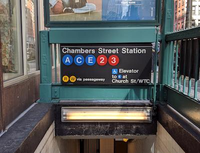 Chambers St subway entrance