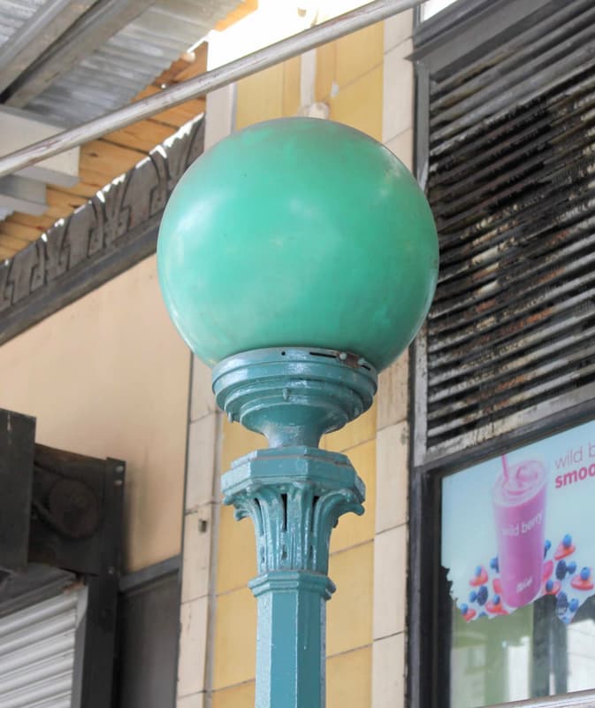 Solid green subway globe lamp