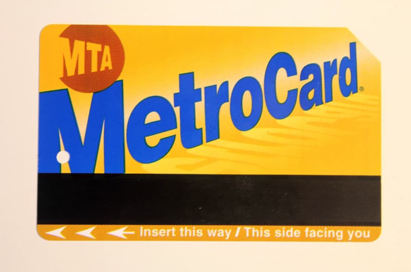 Front side of the MetroCard