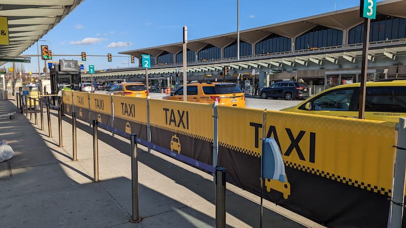 Taxi stand at Newark Airport